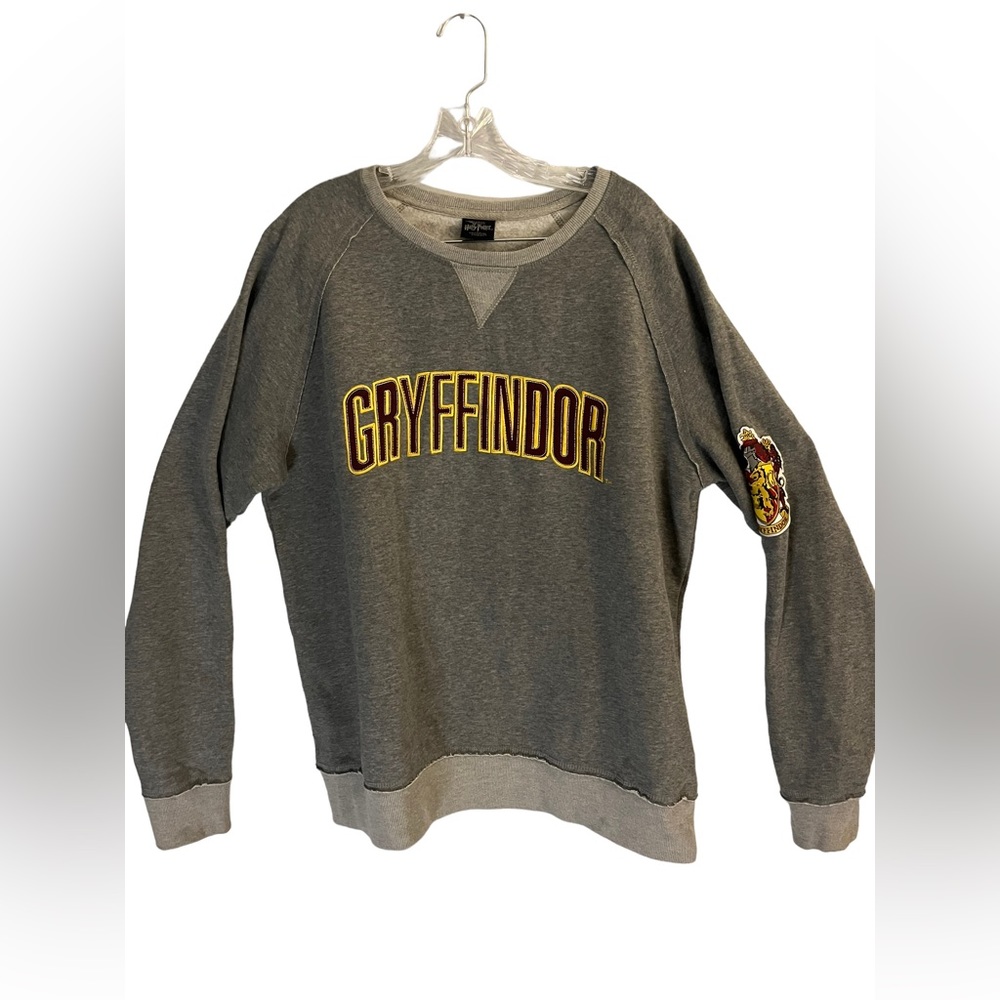 Universal Studio Harry Potter Men Grey Yellow Gryffindor Crewneck Sweatshirt XL